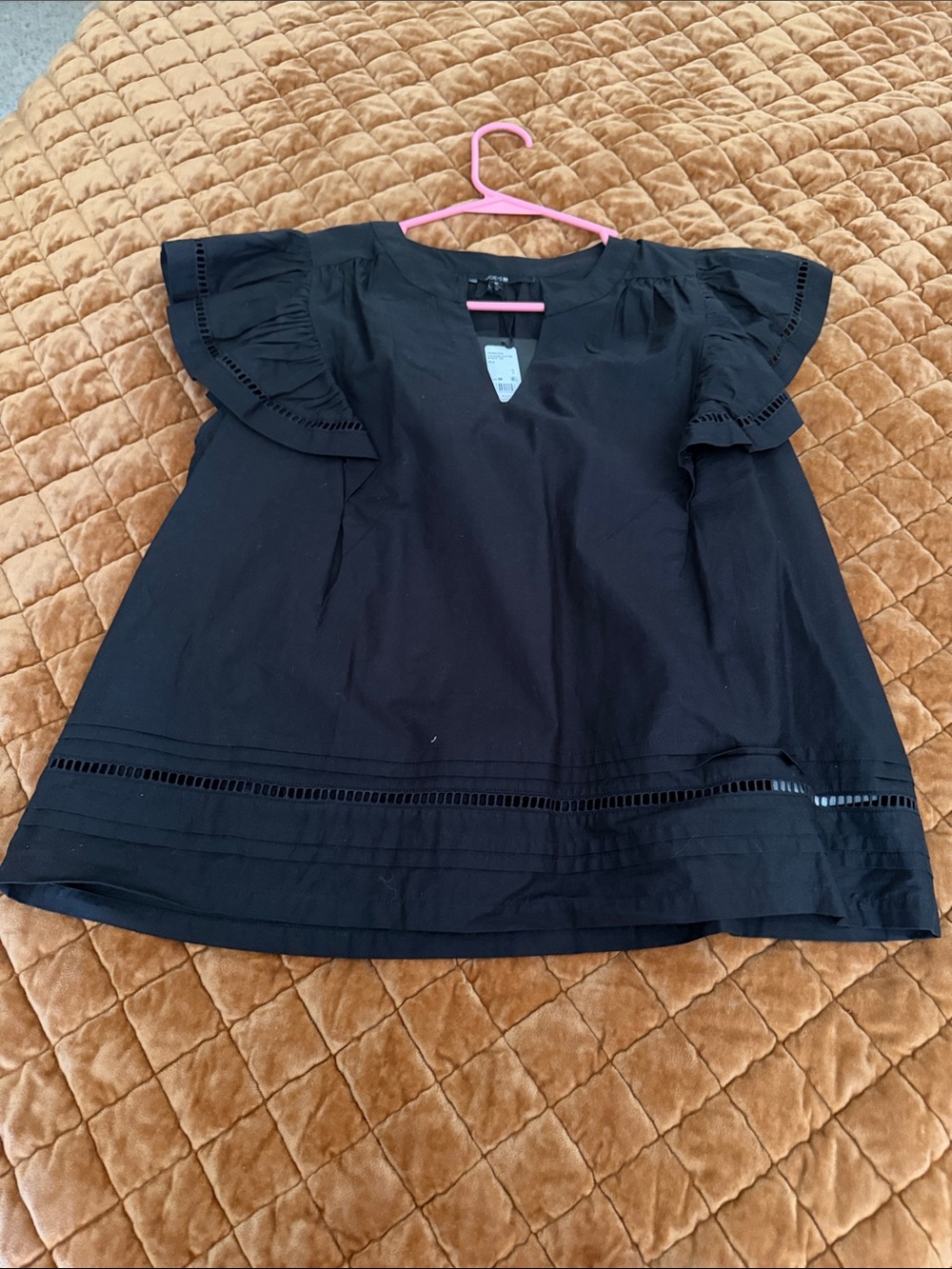 Joe's Jeans Black Flutter Sleeve Blouse